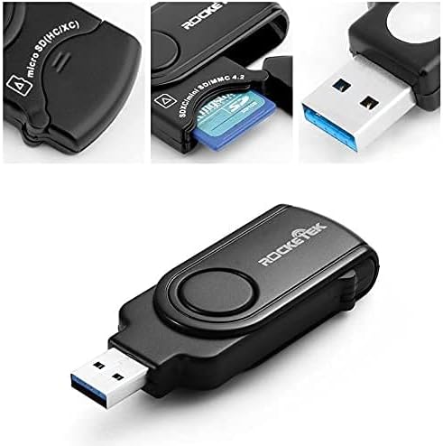 Rocketek RT-CR3A 11 1 3.0 2 MMC In USB Memory Card Reader/Writer with A Build-in Card Cover and Slots (SD Card + Micro