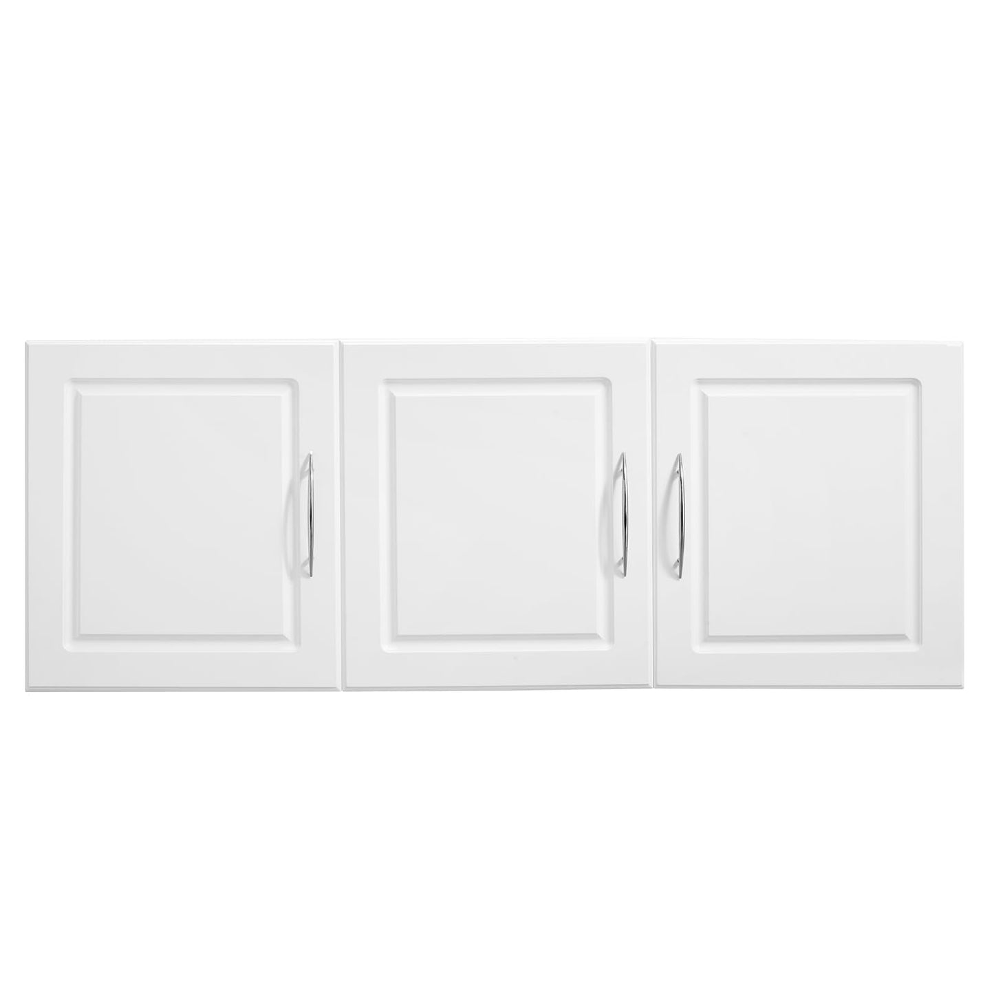 VEVOR Laundry Room Wall Cabinet, 2-Tier Wall Mounted Hanging Cabinet with Adjustable Shelf, Cupboard Storage with 3 Doors, for Kitchen, Bathroom, Laundry, 12.44 x 54 x 20.31 in (D x W x H), White