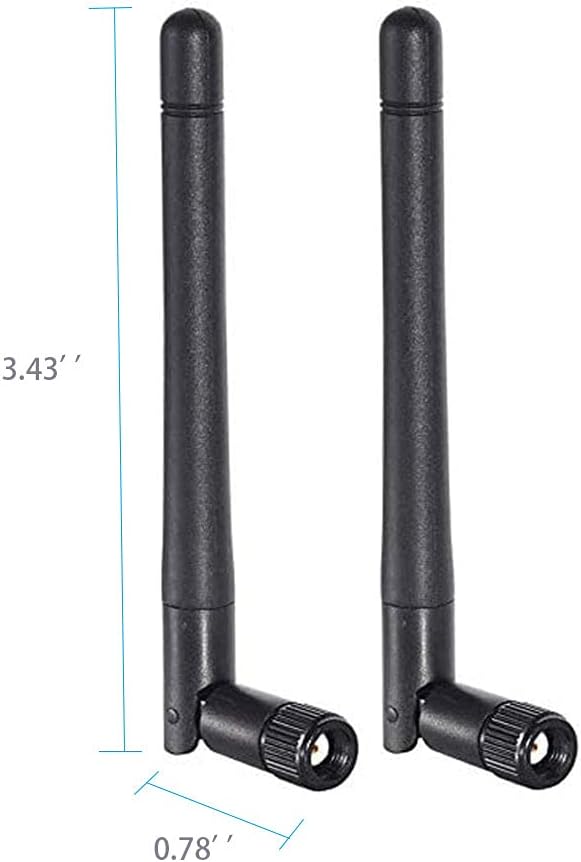 CORONIR 2.4GHz 5GHz 5.8GHz 3dBi 2Pack Dual Band WiFi MIMO RP-SMA Male Antenna for WiFi Router Signal Booster Repeater