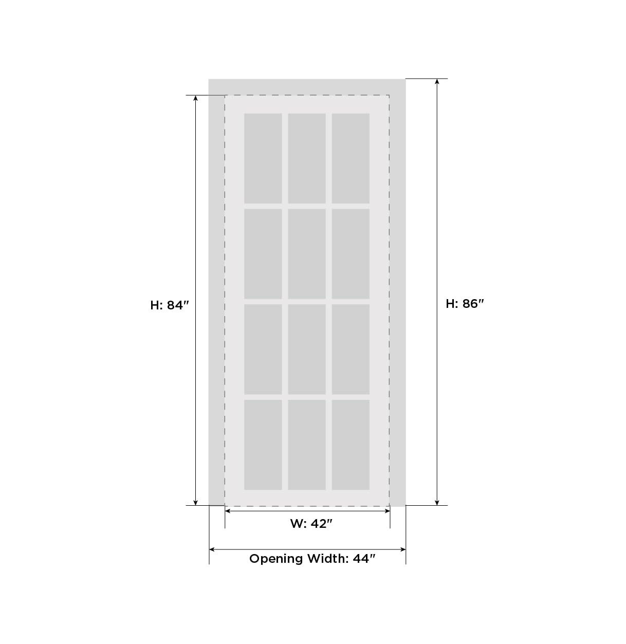 SARTODOORS Pantry Kitchen Door 42 x 84 with Hardware | Quadro 4115 White Silk | Single Panel Frame Trims | Bathroom Bedroom Sturdy Doors