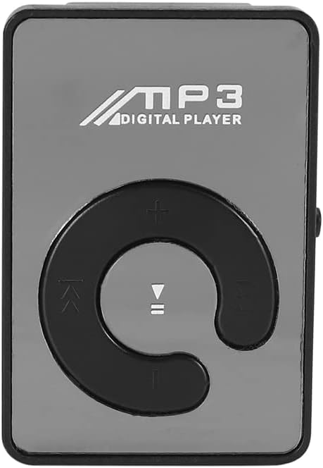 Ruitutedianzi Mp3 8GB Mini Mirror Clip USB Digital Music Player Support SD TF Card Black