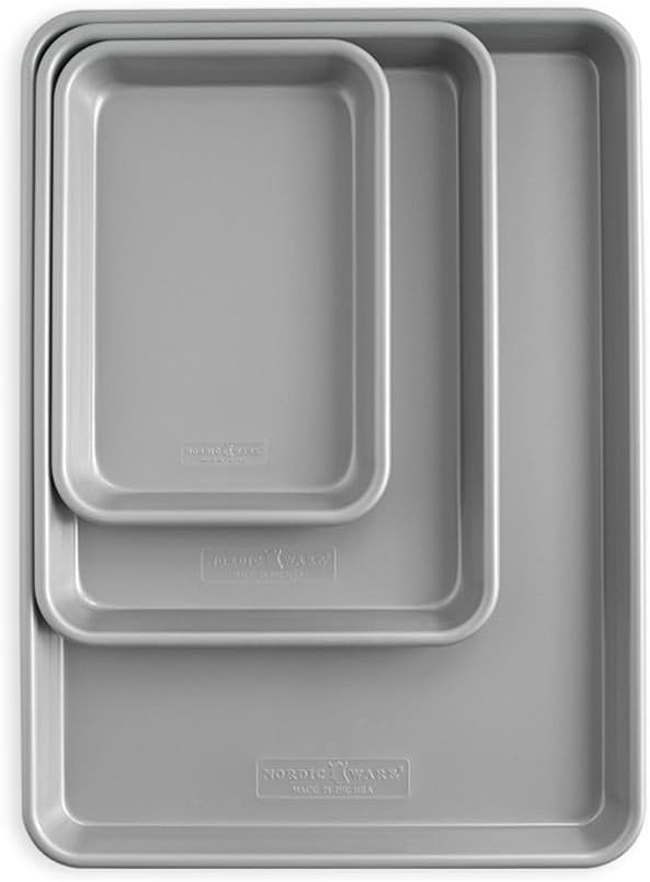 Nordic Ware Brilliant™ Nonstick 3-Pc Baking Set | PFAS-Free & PTFE-Free | Includes Half, Quarter & Eighth Sheets
