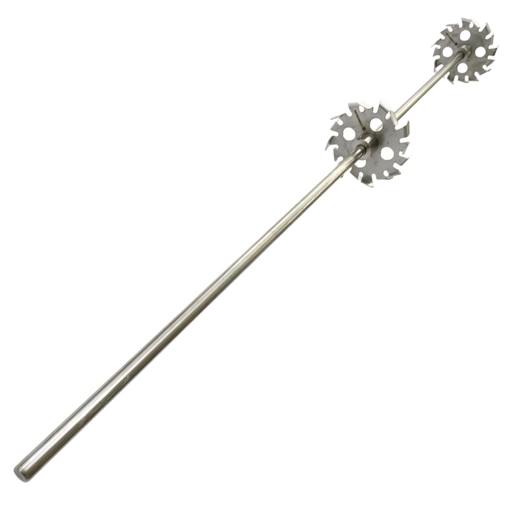 Cosmostar Stainless Steel Mixing 2 Gear Blades 55 Gallon Paint Mixer Stirring Propeller Tools for Paint Epoxy, Resin, Silicone Stirrer Paddle with OD: 0.47” Shaft Rod, Gear OD: 3.9" (2 Blades)