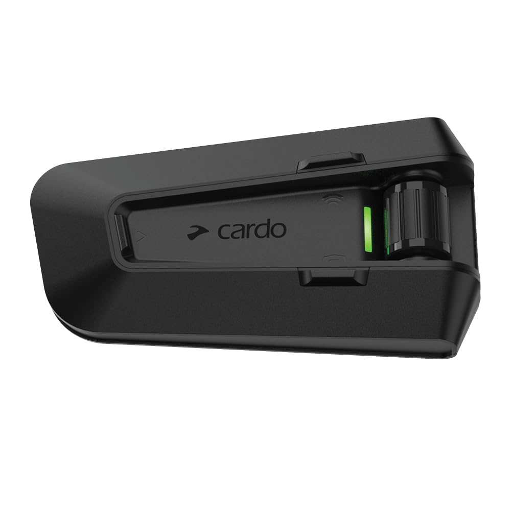 Cardo PACKTALK PRO Motorcycle Helmet Communication System Intercom, Crash Detection, Auto On/Off, Air Mount, 45mm Speakers, Single Pack
