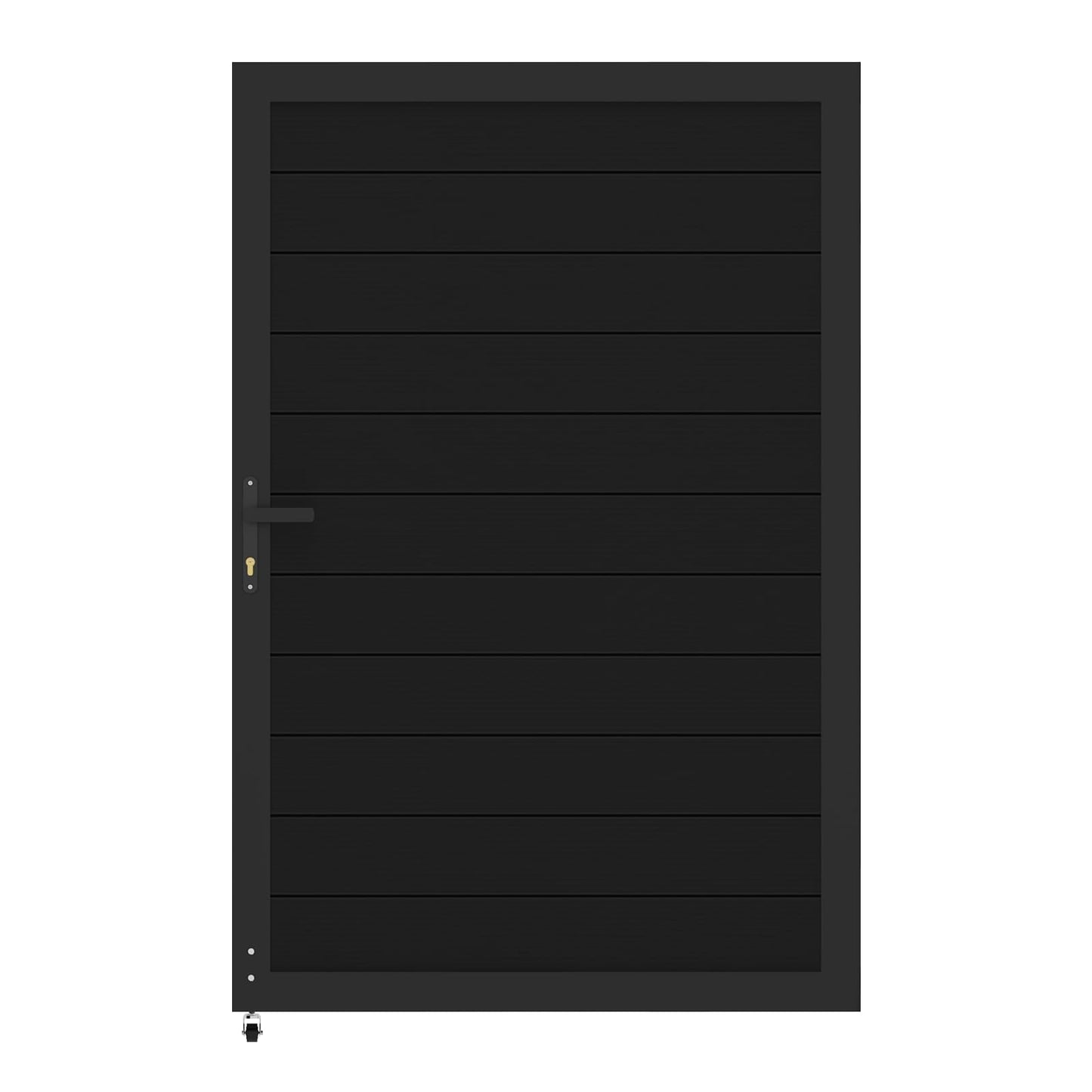 Treslam 6ft x 4ft Aluminum Alloy Privacy Gate - Outdoor Metal Garden Gate with Lockable Knob,Full Enclosure Security Gate, Design for Patio, Yard & Backyard, Easy Installation Without Posts