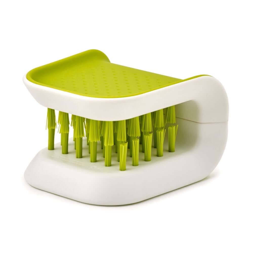 Joseph Joseph 85105 BladeBrush Knife and Cutlery Cleaner Brush Bristle Scrub Kitchen Washing Non-Slip, Green