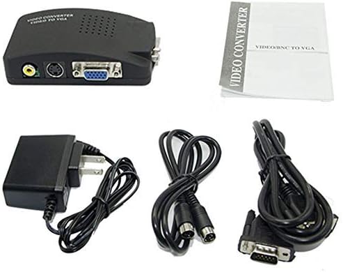 Maketheone M RCA to VGA Adapter, Composite AV S-Video RCA Input to VGA Female Output Converter, Transfer Video Graphic