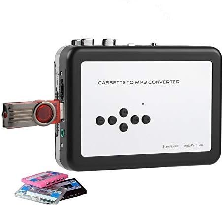 Wendry Cassette mp3 Cassette MP3 7/8 Converter, Portable Tape to Converter USB Flash Drive Capture Audio Music Player