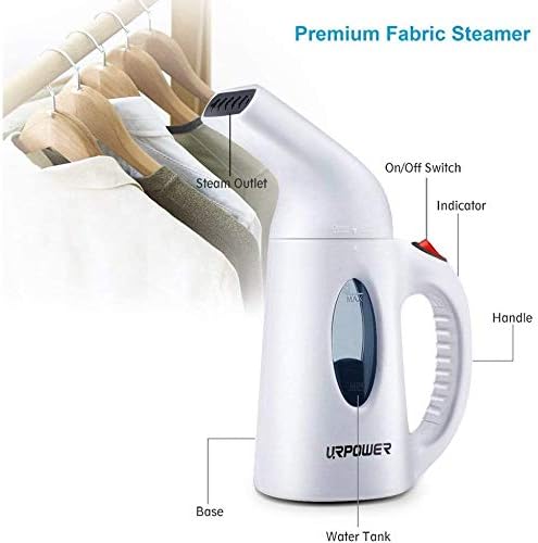 URPOWER Portable Handheld Clothes Steamer - Fast Heat-Up, High Capacity for Home & Travel
