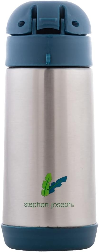 Stephen Joseph Insulated Water Bottle - Double Wall Stainless Steel, BPA-Free, 11.8 Oz, Zoo Design