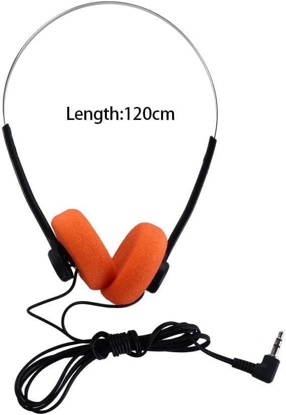 JJLFresheners Orange Retro On Ear Headphones, Wired Stereo Headphones, Lightweight Portable with Adjustable