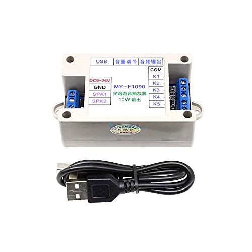 Deeoee 12V-24V MP3 128M Programmable DC WAV Voice Module Sound Player with Box Case TF Card Control for Voice Alarm