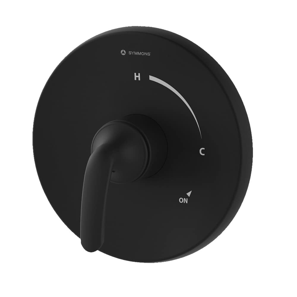 Symmons Elm Single Handle Shower Valve Trim Kit in Matte Black (Valve Not Included)