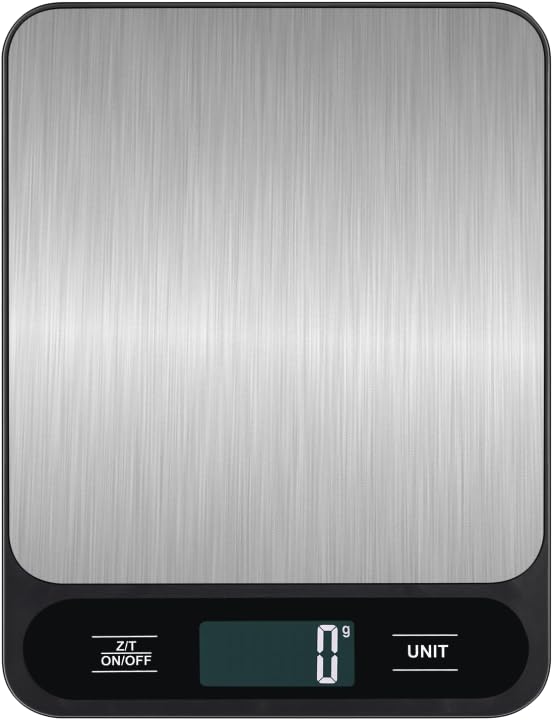 Skiennix Digital Kitchen Weight Scale - Sleek Silver & Black Design for Accurate Measurements