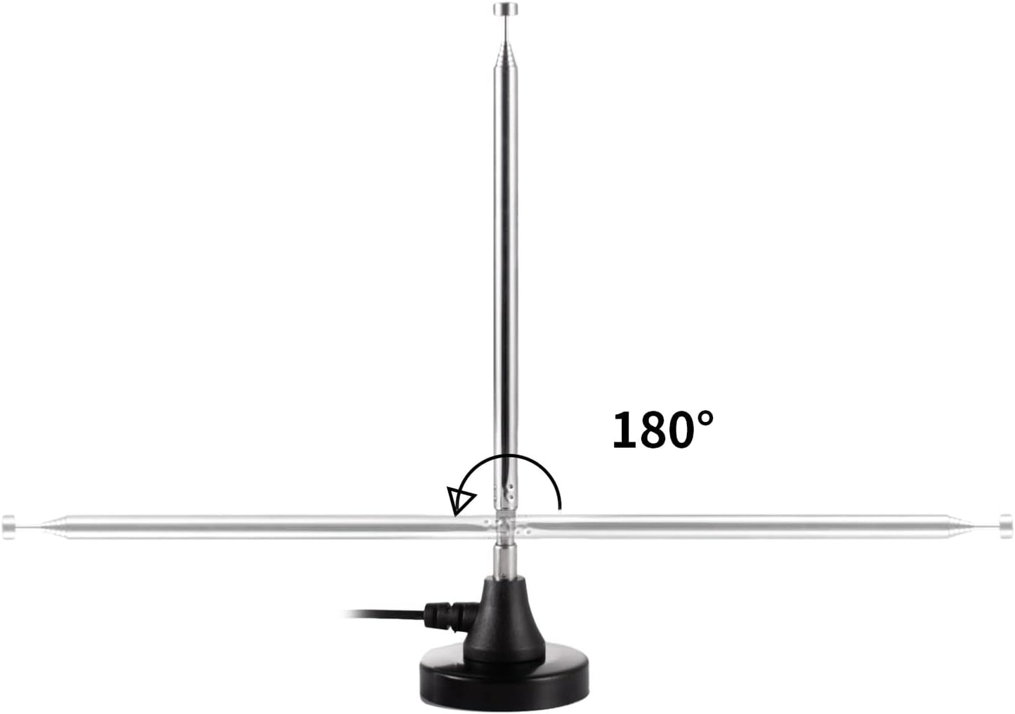 eifagur 75 300 10ft Ohm Ohm Magnetic Base FM Radio Telecopic Antenna with Coaxial Cable for Stereo Receiver Digital HD