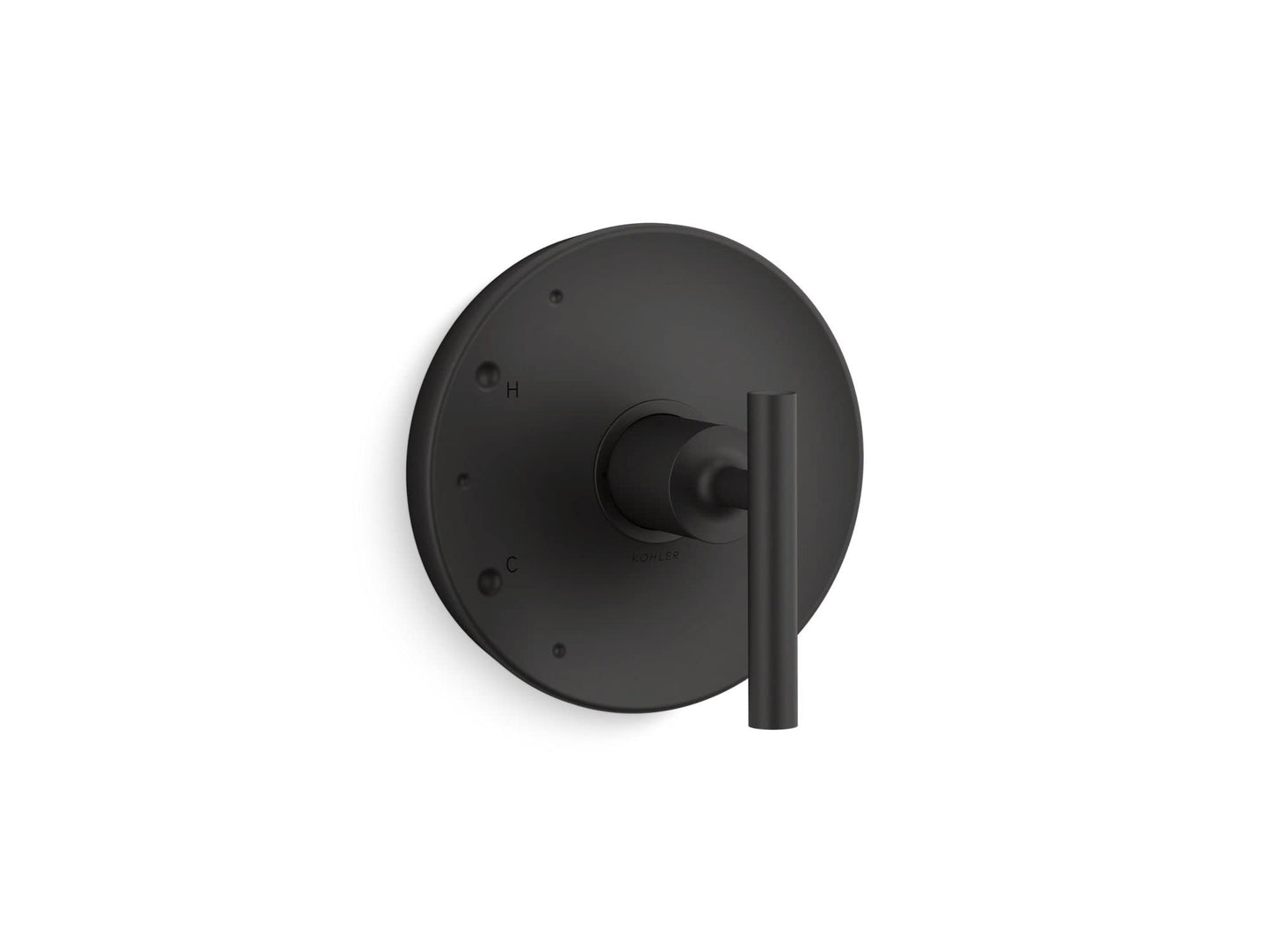 KOHLER K-TS14423-4-BL Purist Rite-Temp Valve Trim with Lever Handle, Faceplate with Handle, Trim Only, Valve Required, Matte Black