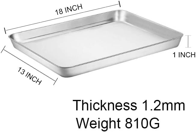 Skiennix Aluminum Alloy Baking Sheet Pan Set - 18" x 13" | Durable Cookie & Roasting Pans (2-Pack)
