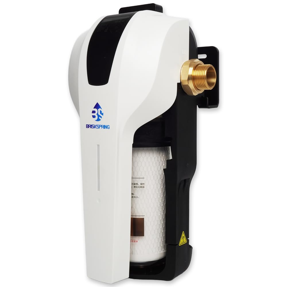 BriskSpring Spin Down Sediment Filter MEGA, Whole House Water Filter, Glossy White
