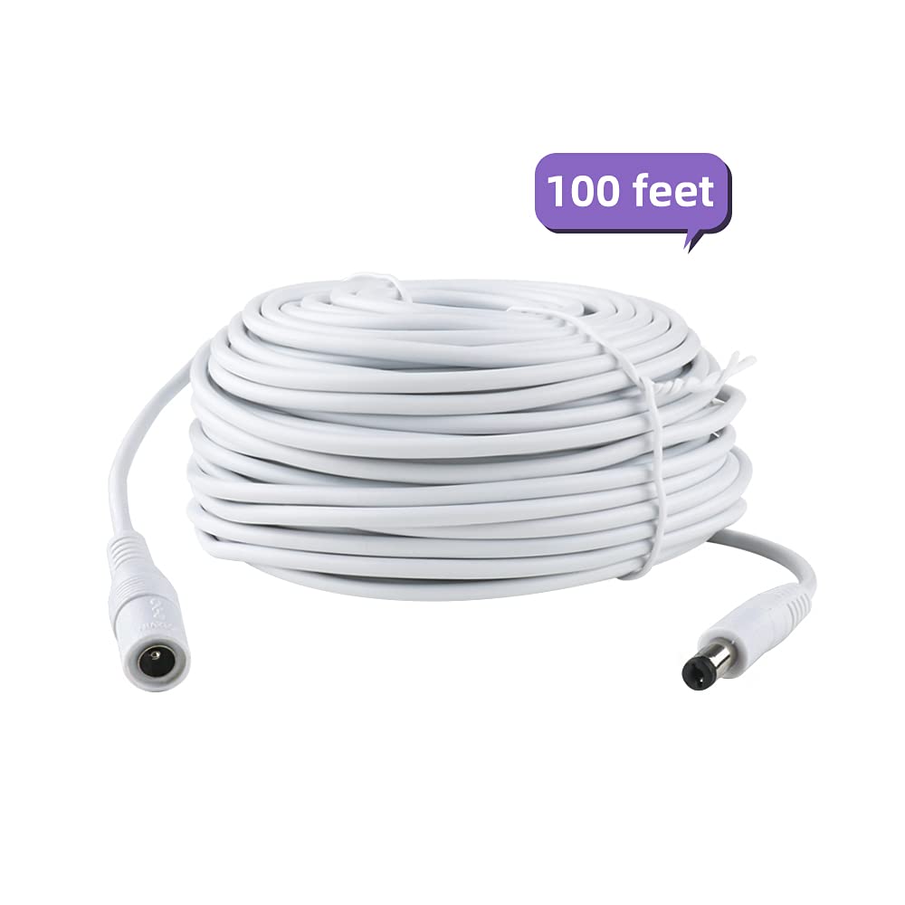 Sqlszt 100 12V 2.1mm 5.5mm DC Power Adapter Extension Cable feet Power Adapter Extension Cable x Compatible with DC