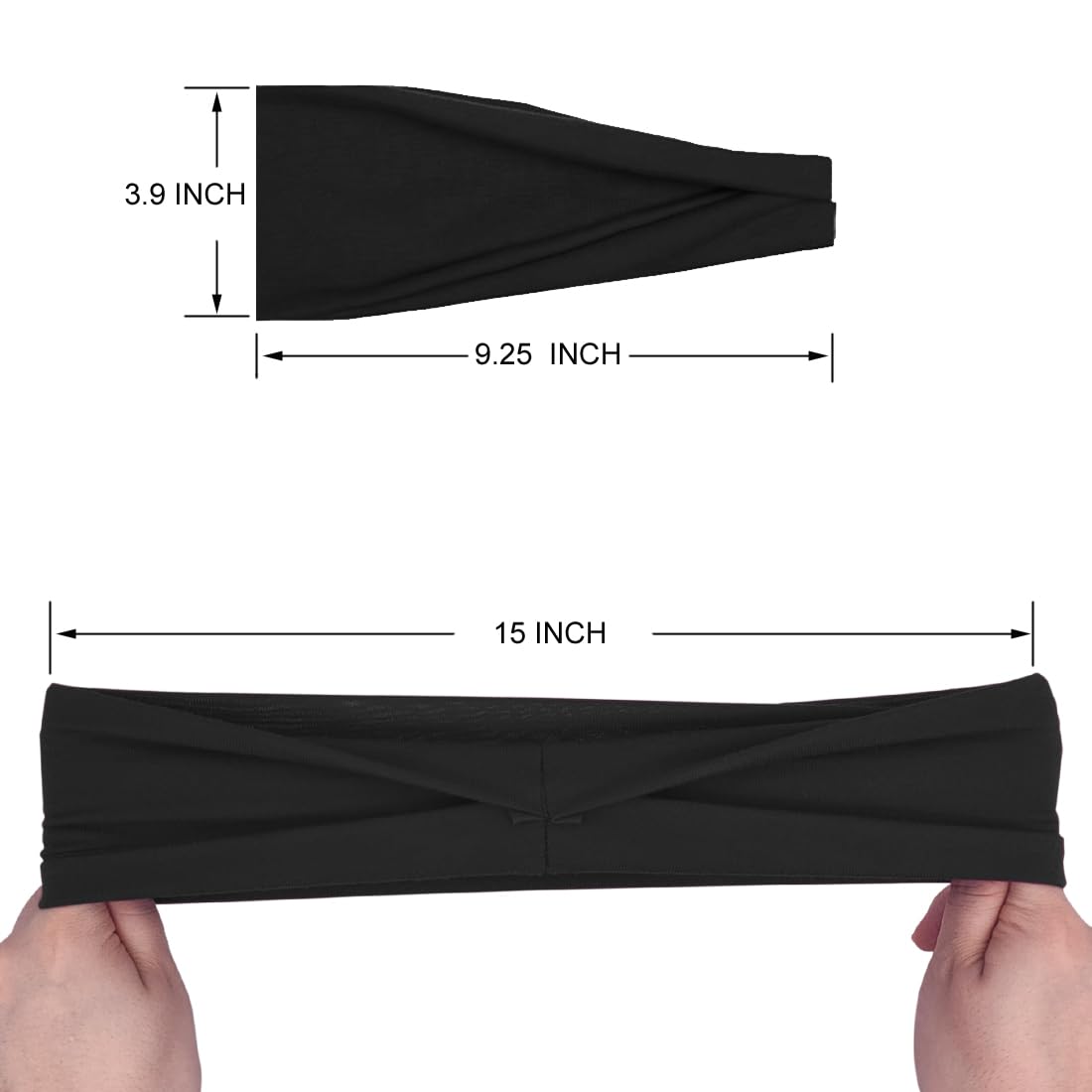 YONUF Fashion Headbands For Women Wide Headband Yoga Workout Head Bands Hair Accessories Band Black White Gray 6 Pack