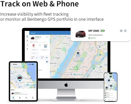 Benbengo 10-sec 1-Year 5-Day OBD GPS Tracker for Vehicles & Fleet, Plug in Car Tracker, Real Time, Trip Data, Free