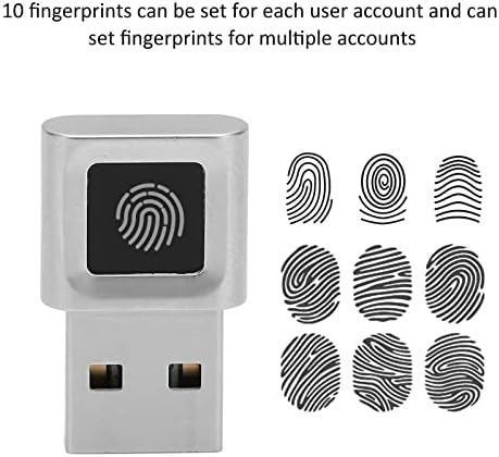 VBESTLIFE 10 11 32/64 360 USB Fingerprint Reader, Portable Security Key Biometric Fingerprint Scanner for Bits, Degrees
