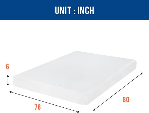 FDW 6-Inch King Mattress - Medium Firm Gel Memory Foam | CertiPUR-US Certified | Pressure Relief & Cooling Cover