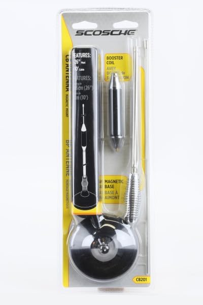 Scosche CB201 26" 10' Universal Magnetic Mount CB Antenna AM Band with Mast and Cable (Black)
