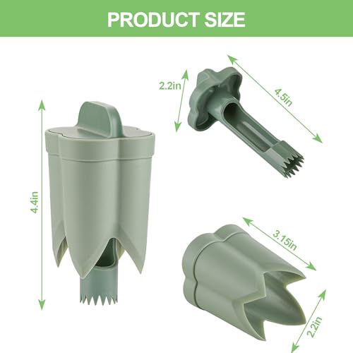 Pepper Corer,Chili Seed Remover Tool,Durable ABS Kitchen Gadget for Bell & Chili Peppers, 2-in-1 Design, Easy Twist Use, Ideal for Home Cooking, Camping(Green)
