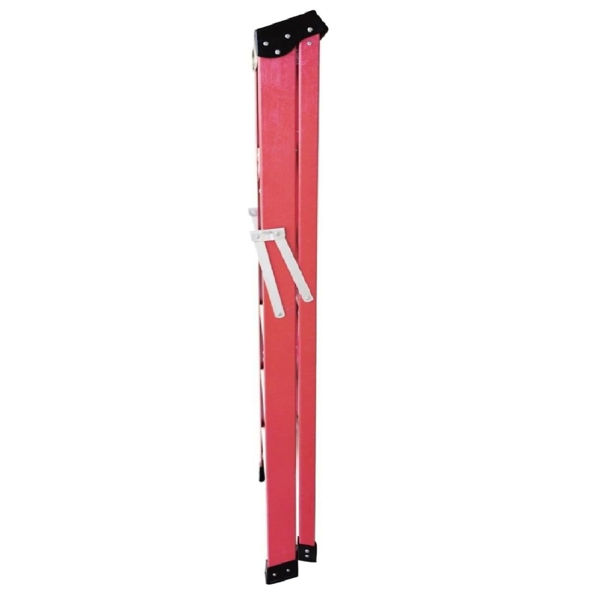 KEIKI 5 Step Fiberglass Ladder, 5FT Tall Step Ladders Folding with Tool Tray, Foldable Pool Frame Stepladder for Home Attic Stairs, Outdoor Sturdy Non-Slip Wide Pedals Load-Bearing 330 lbs, Red