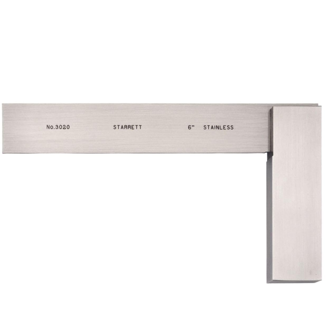 Starrett Toolmakers Stainless Steel Square with Fitted Plastic Case - Ideal for Professionals and DIY Home Improvement - 5-29/32" Blade Length, 3-29/32" Beam Length - 3020-6