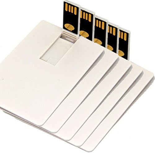 KLD Pack 5 (32GB, Credit Card USB Flash Drive Blank DIY Memory Stick Wholesale Bulk White)