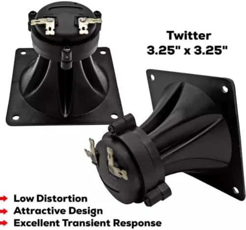 UCCKEYI 4 Pack 3.25" inch 3.25" 3.25" Flush Mount Square Super Horn Tweeter Speakers x Car Home Audio