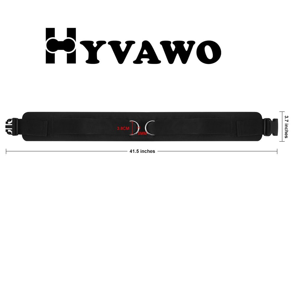 HYVAWO Waist Belt Neoprene Padded Gym Pulley Strap with Rings for Cable Machines Fitness Exercise Speed Agility Resistance Training
