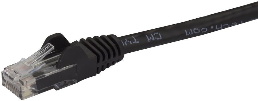 1ft CAT6 6 -250Mhz 100W RJ45 (N6PATCH1BK) StarTech Ethernet Cable - Black CAT Gigabit Ethernet Wire PoE UTP Network