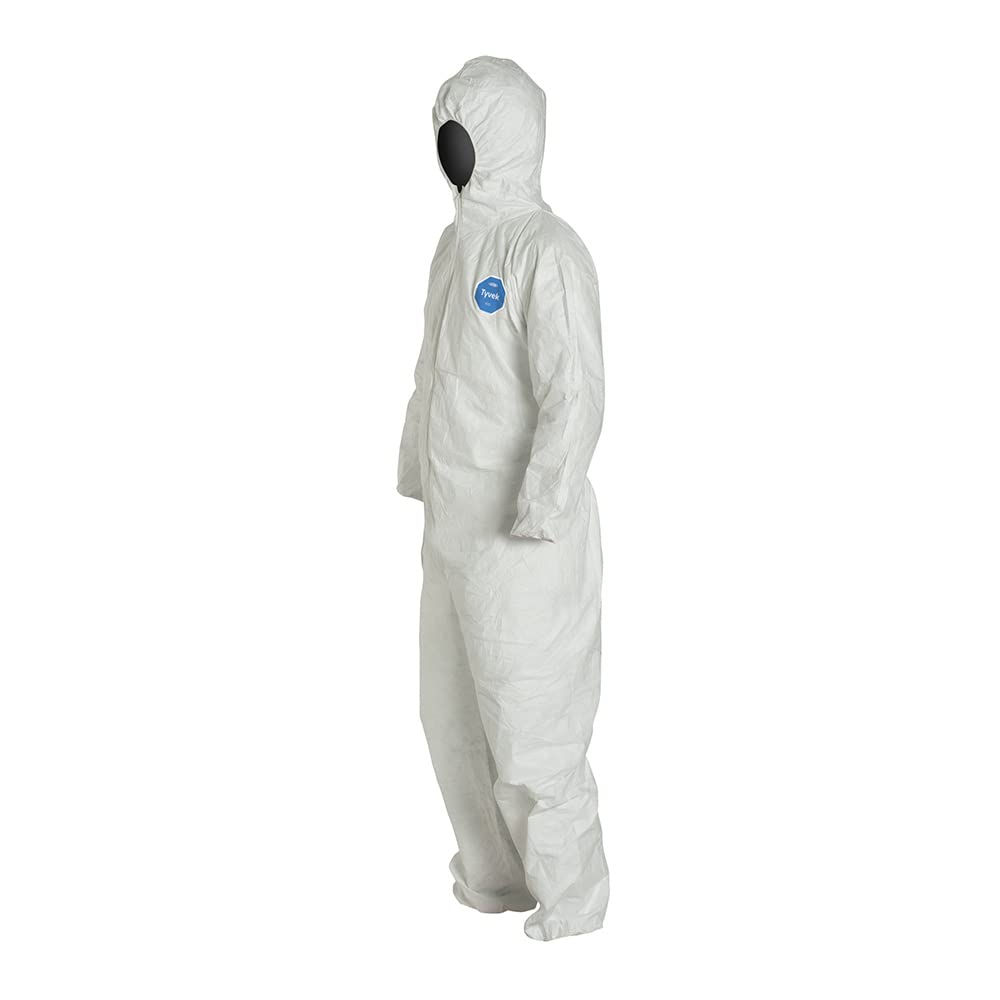 DuPont - TY127SWH2X002500 Tyvek 400 TY127S Disposable Protective Coverall with Respirator-Fit Hood and Elastic Cuff, White, 2X-Large (Pack of 25)