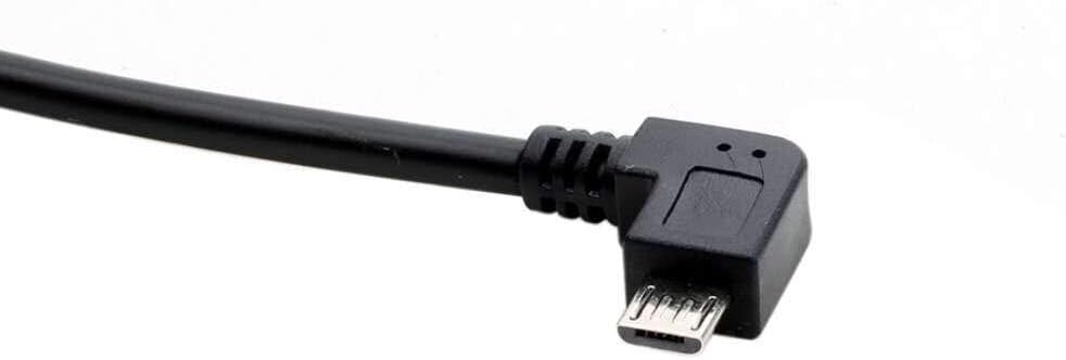 5M 2.0 90 5pc 55 2 USB A to Micro B USB Power Cable Charge Cord Degree Left Angle with Wiring Clips for Garmin Dash Cam