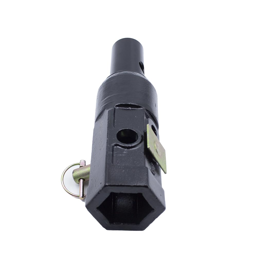 Auger Adapter 2 inch Female Hex to 2 inch Male Round Auger Shaft Bit Adapter Conversion Bolt Pin Auger Attachments