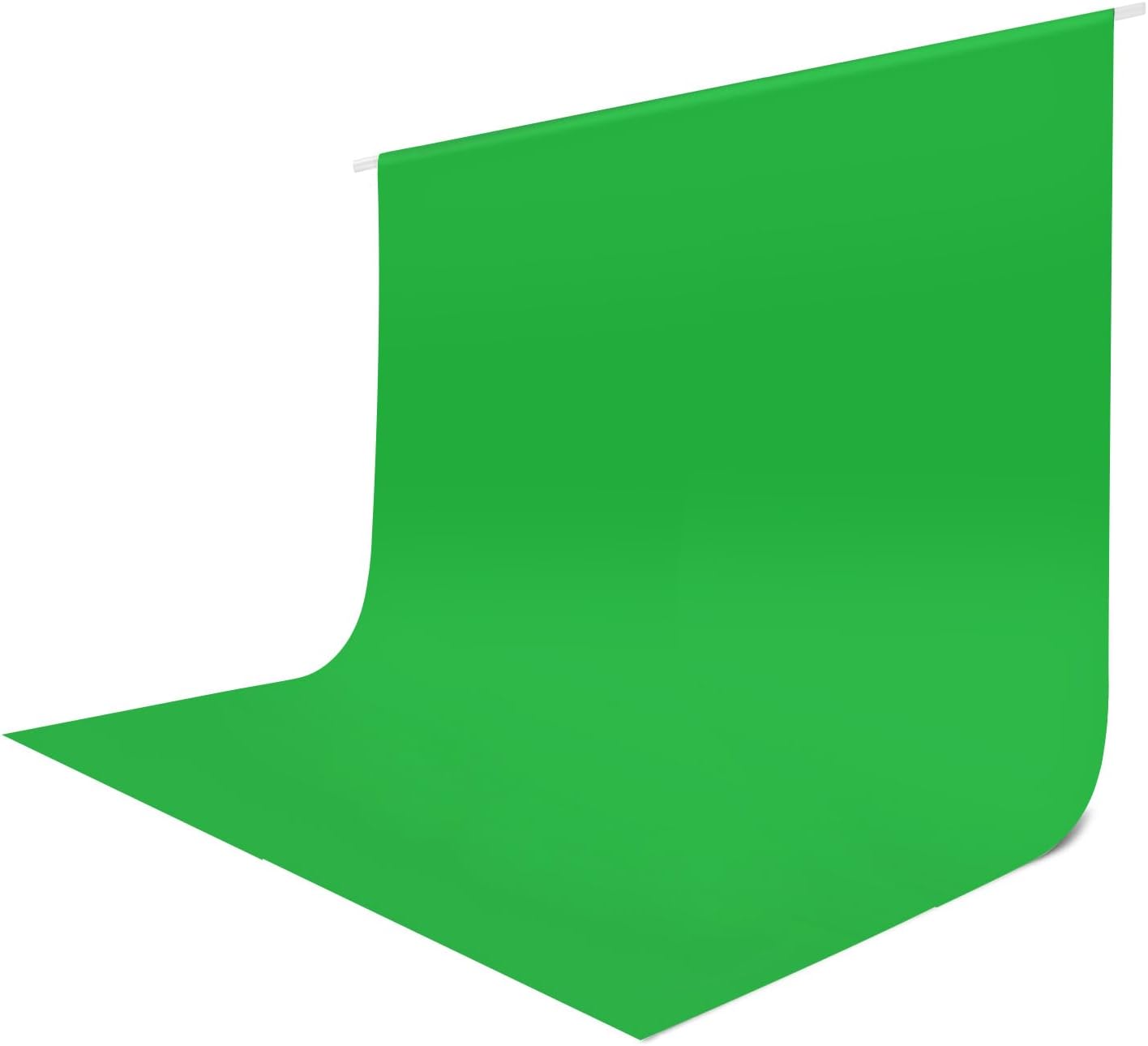 JINSUI 10x10 Green Screen Backdrop ft, Chroma Key Greenscreen Background for Streaming Zoom, Photo Backdrop Curtain