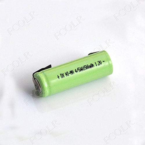 FCQLR 10PCS 1.2V 4/5AA 1500mah 4/5 14430 Compatible for Rechargeable Battery AA nimh ni-mh Cell with Soldering tabs