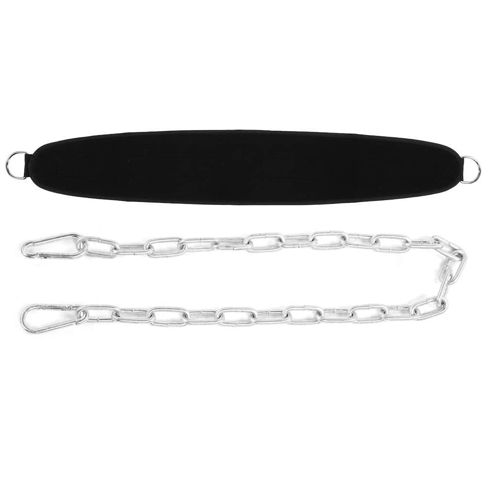 Dip Belt for Weightlifting, Pull up Belt Weight Tape Bodybuilding Equipment with Hanging Iron Chain for Men Women Gym Training