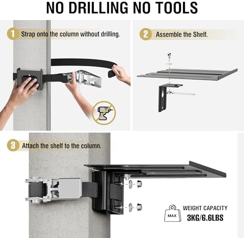 CondoMounts ZeboZap ZZSLSB1001 7 lbs 3-in 16-in DIY Detachable Gazebo Floating Shelf for Soundbar, Consoles | No