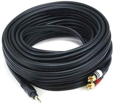 35 2 22AWG, Monoprice Audio Cable - Feet - Black | Premium Stereo Male to RCA Male Gold Plated