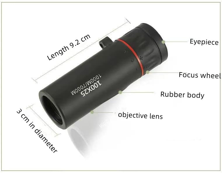 Chinshwehaw 2000X24 8000M/80000M Monocular Focus Optics Telescope onocular Power for Adults with Phone AdapterNight