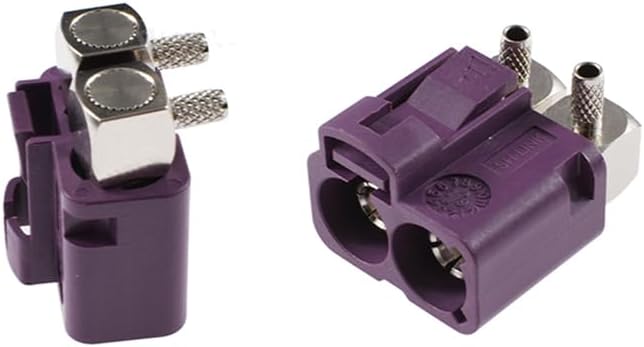 keisnoaja RG316 RG174 15mm 50ohm Fakra SMB D Double Female Right Angle RF Coaxial Adapter, Fakra D Double Female