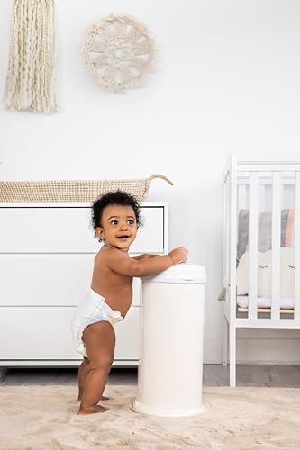 Ubbi Steel Diaper Pail, Odor Locking, No Special Bag Required, Award-Winning, Registry Must-Have, Ivory
