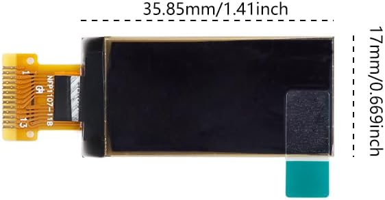 JESSINIE 1.3" 128x64 SH1107 OLED Display Screen, Vertical LCD, Driver, SPI/IIC Interface White