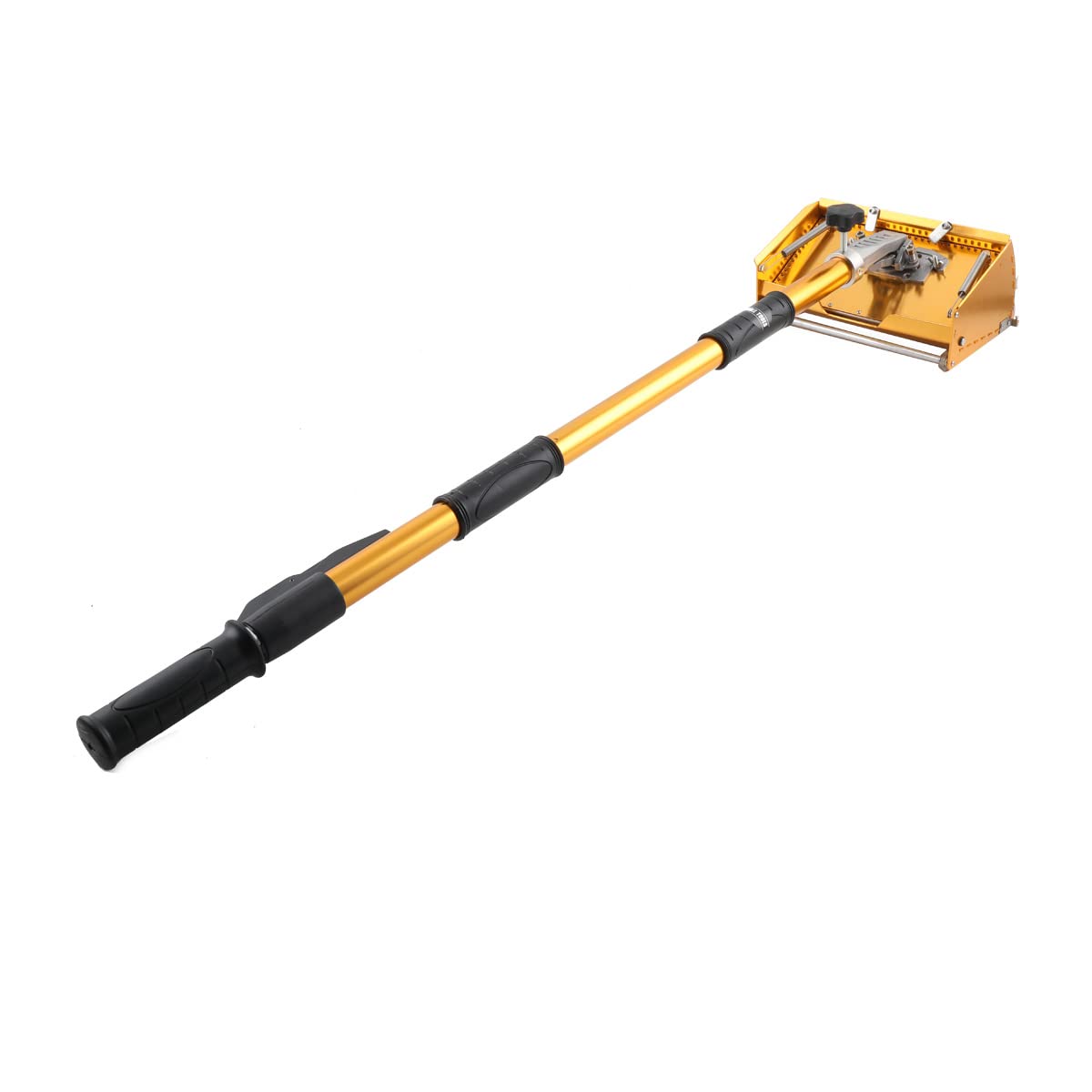 EWANYO 10 inch Drywall Flat Finishing Box with Extension Handle Adjustable Height 40''-64'', Aluminum Drywall Flat Finishing Box Tool Finishing Mud Box for Plasterboard Wallboard Sheetrock