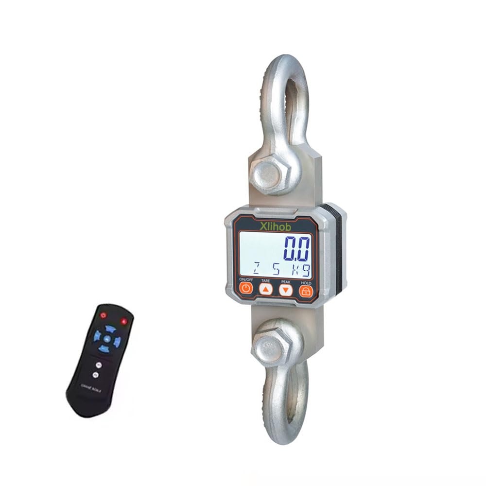 5T/11000lbs Tension Dynamometer Digital Crane Scale for Measure Cable/Rope Tension Pulling Forces Weighing Hanging Scale 5000kg