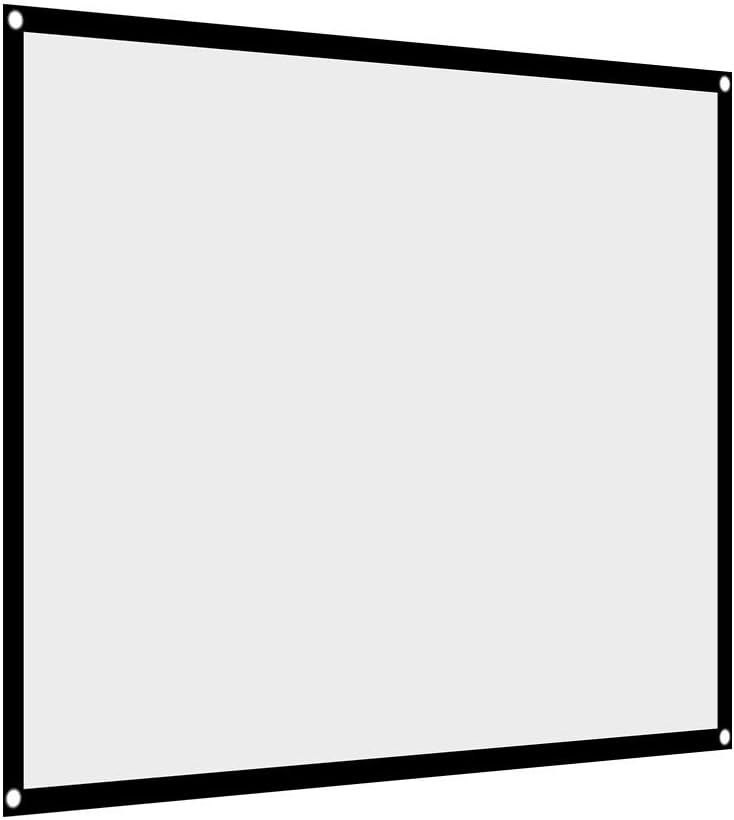 Yosoo Health Gear 16:9 40 120 inches (72in) Projection Screen Indoor Outdoor Projector Curtain, Thicken Portable White